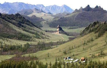 View of the Terelj National Park near Ulaan Baatar, Mongolia