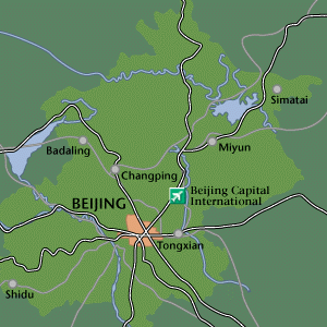 Simple Overview Map of Beijing and it's environs