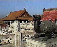 A symbol of longevity in the Forbidden City... the body of a turtle with a dragon head