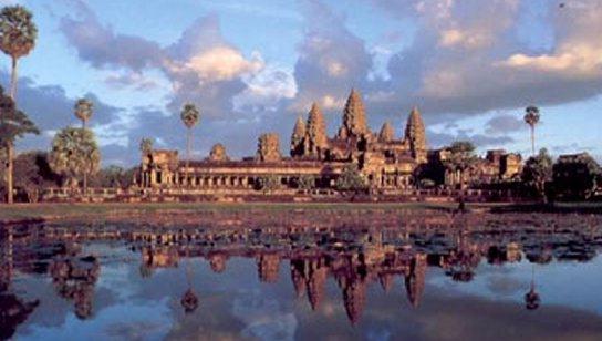 Angkor Wat, the most famous of the Angkor temple site, which is the largest religious site in the world