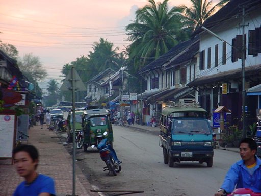 A typical downtown scene in Luang Prabang