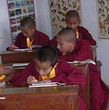 Young Monks in Classroom.