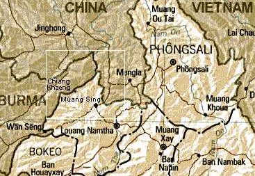 Map of Northern Laos