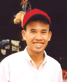 Cambodian hat vendor
