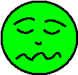 Cartoon of Green Sick Face.
