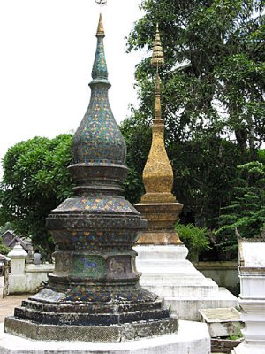 Stupas on the grounds of the Wat Xieng Thong